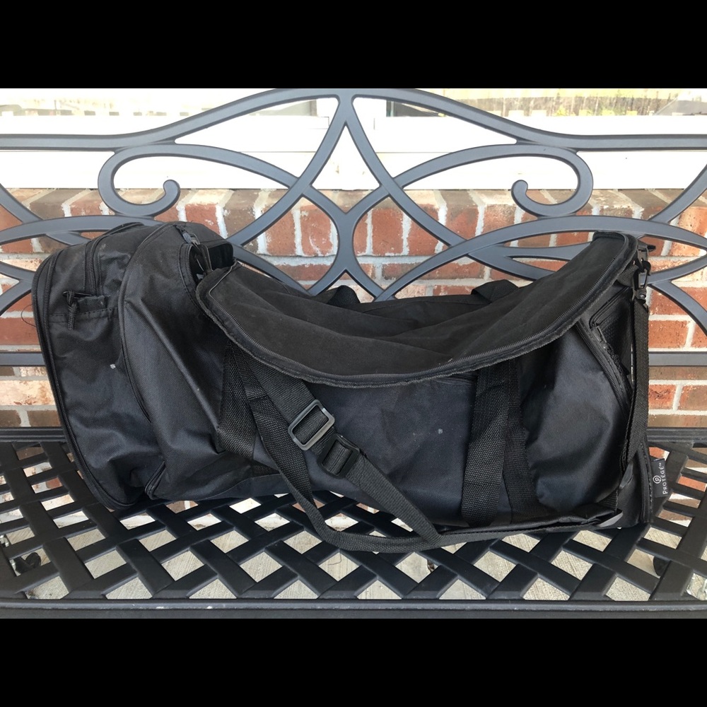 Black duffel bag